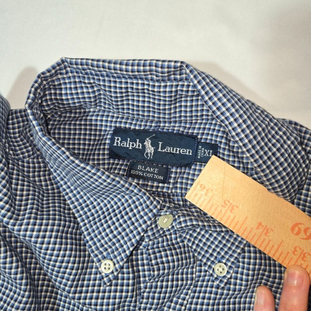Ralph Lauren Men"s Shirt Size XL Blake Blue Plaid Long Sleeve Button Down - Picture 2 of 6